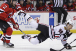 Blackhawks phenom Connor Bedard exits game after taking huge hit vs Devils Yahoo Sports Blackhawks phenom Connor Bedard exits game after taking huge hit vs Devils Yahoo Sports
