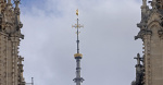 Notre Dames new spire revealed in Paris marking a milestone in cathedrals reconstruction after fire  CBS News Notre Dames new spire revealed in Paris marking a milestone in cathedrals reconstruction after fire  CBS News
