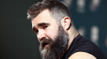 Jason Kelce had Eagles trainer whos fighting cancer tape his ankles for retirement speech NBC Sports Jason Kelce had Eagles trainer whos fighting cancer tape his ankles for retirement speech NBC Sports